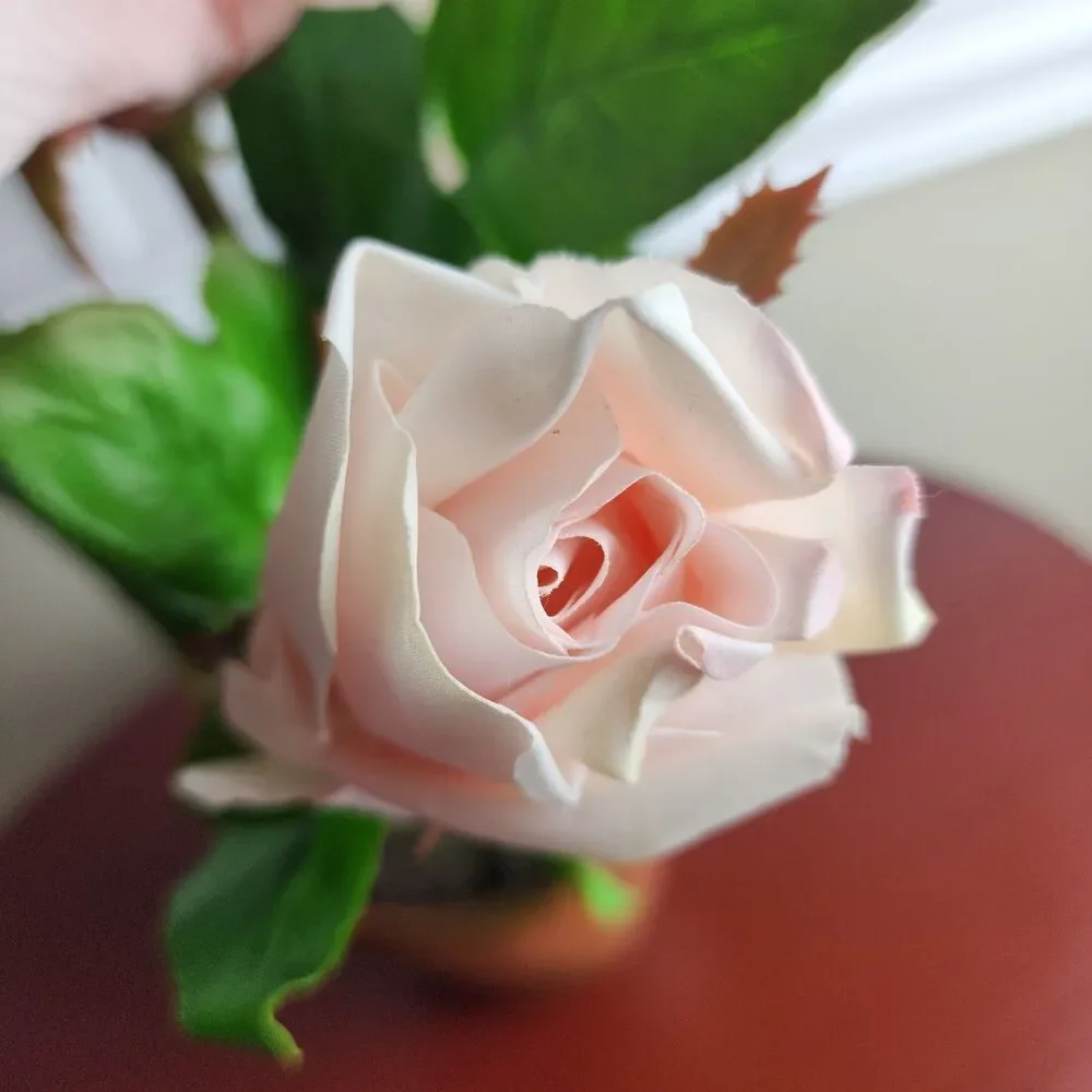 Artificial Faux Rose Soft Touch Flower Plant in Pot Indoor Home Decoration
